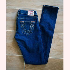 True Religion Johnny Dark Wash Cropped Straight Leg Size 26